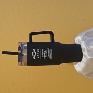 Trendy Stainless Steel Black Tumbler Travel Cup, 40 oz. 9 1/2" Tall. NWT.